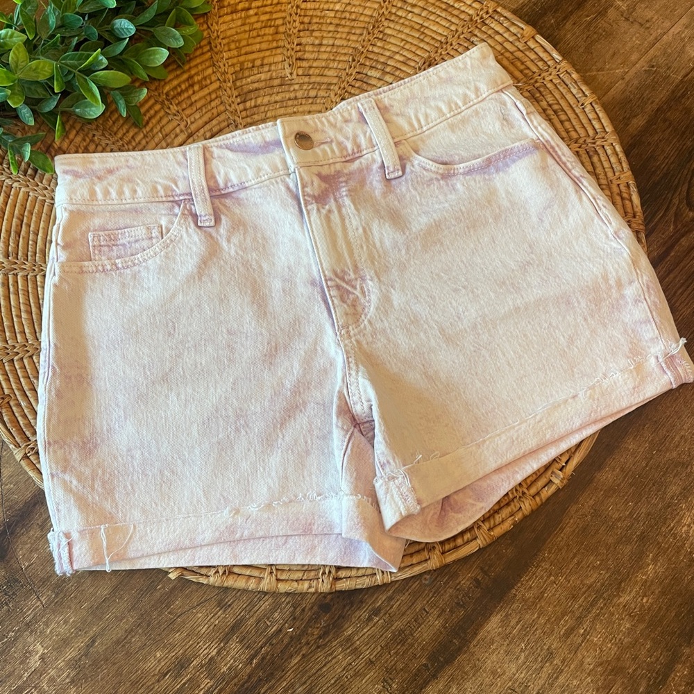 Universal Thread Purple & White Acid Wash Vintage Midi Denim Shorts